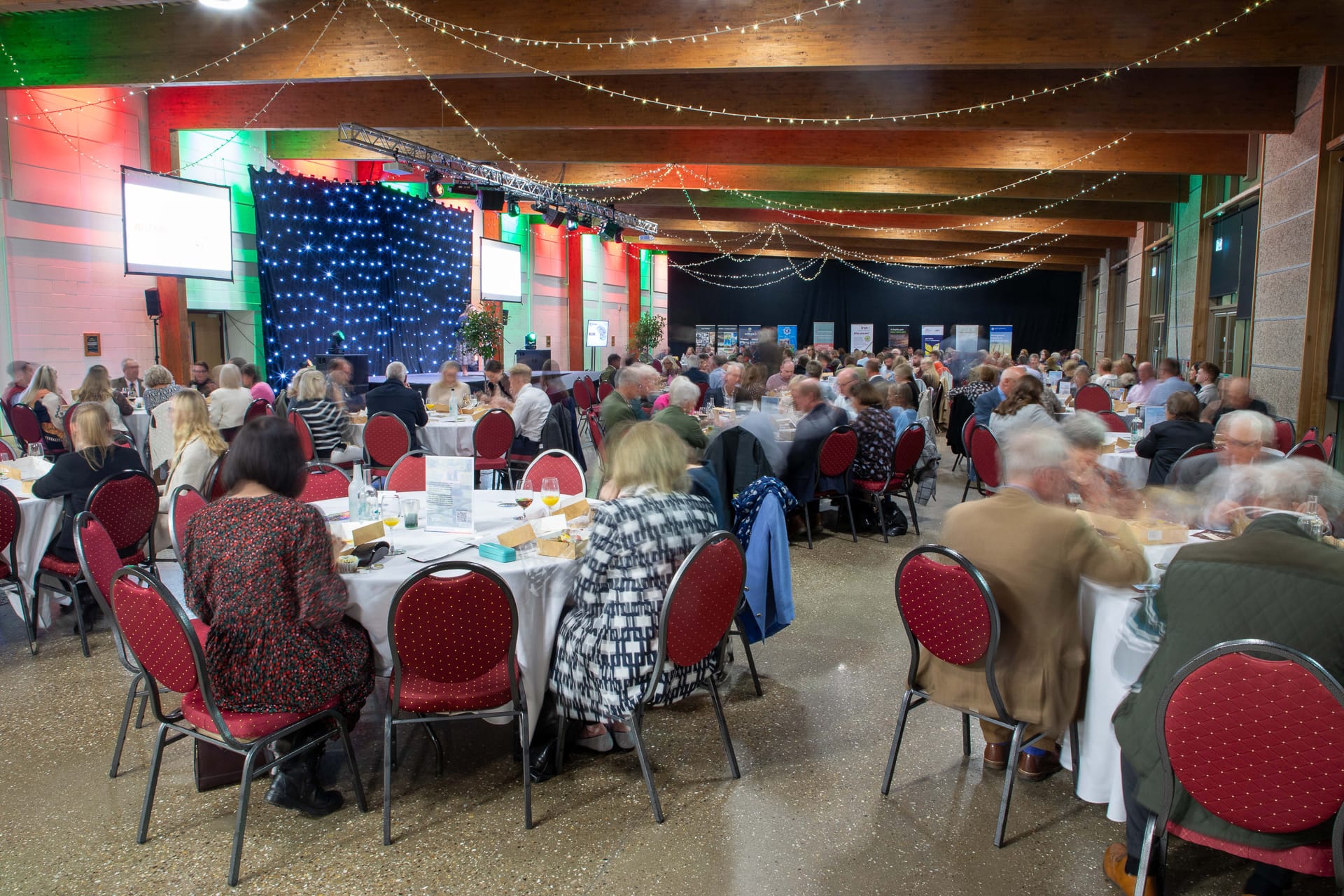 A long exposure photo of the Charity Auction