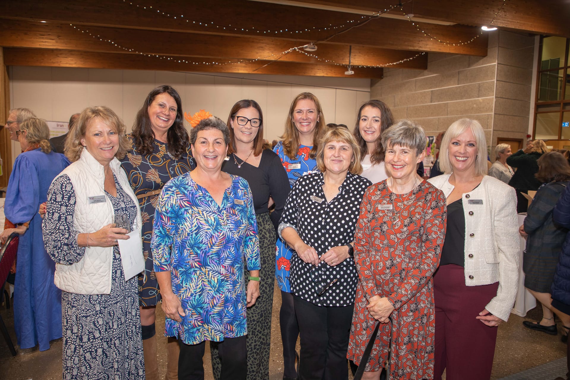 Team photo at a party